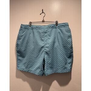 Mack Weldon Board Shorts Men’s Size XXL Blue Geometric Print Swim Vacation